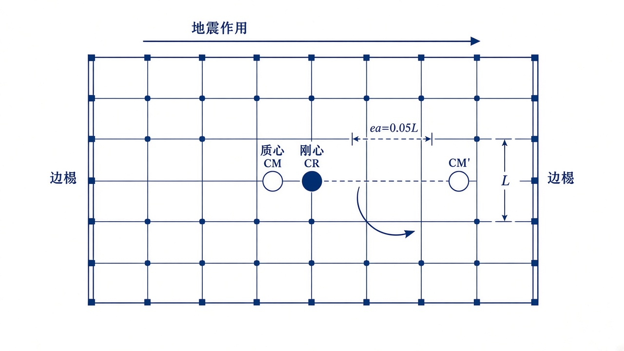 偶然偏心平面示意